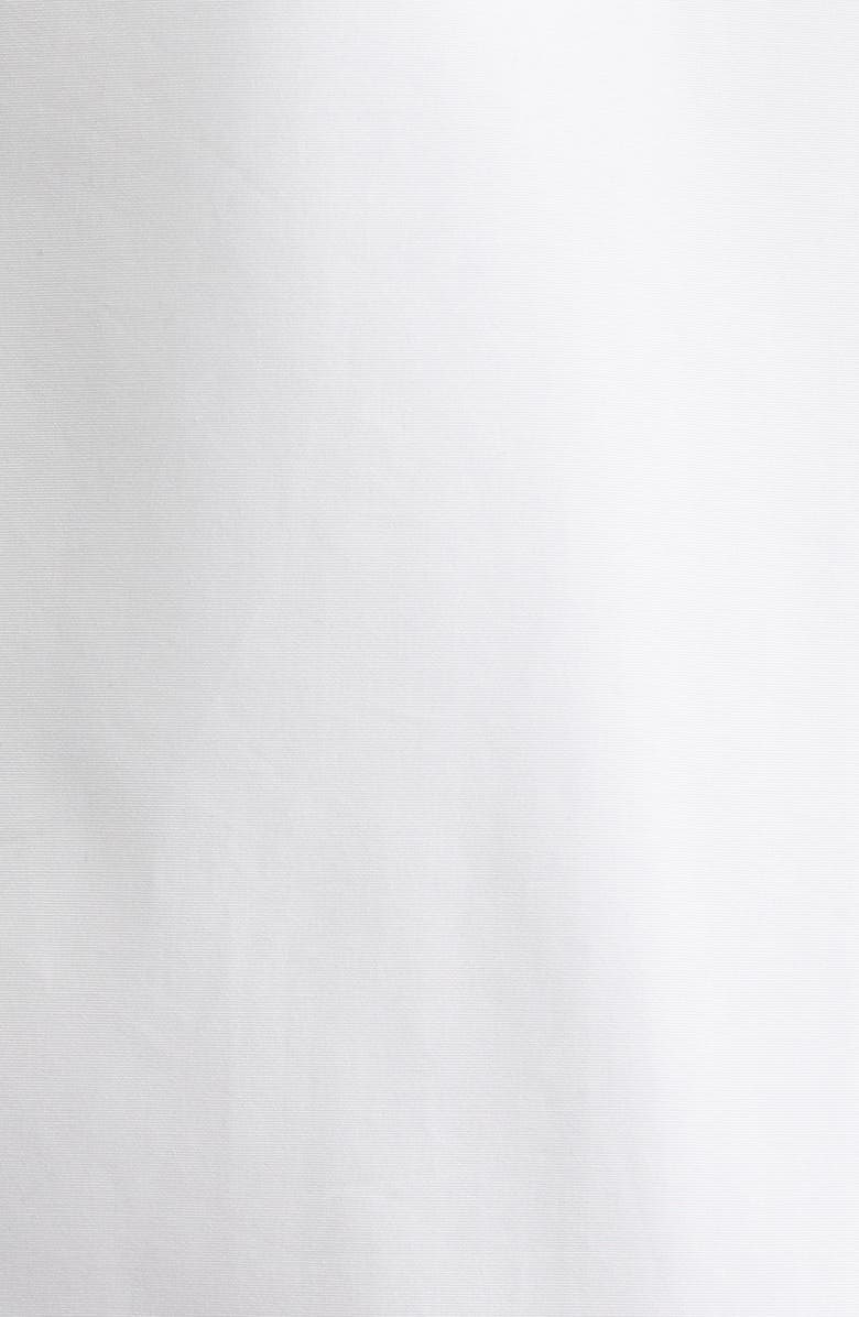 McQueen Ruffle Mesh Inset Cotton Button-Up Shirt, Alternate, color, Optical White