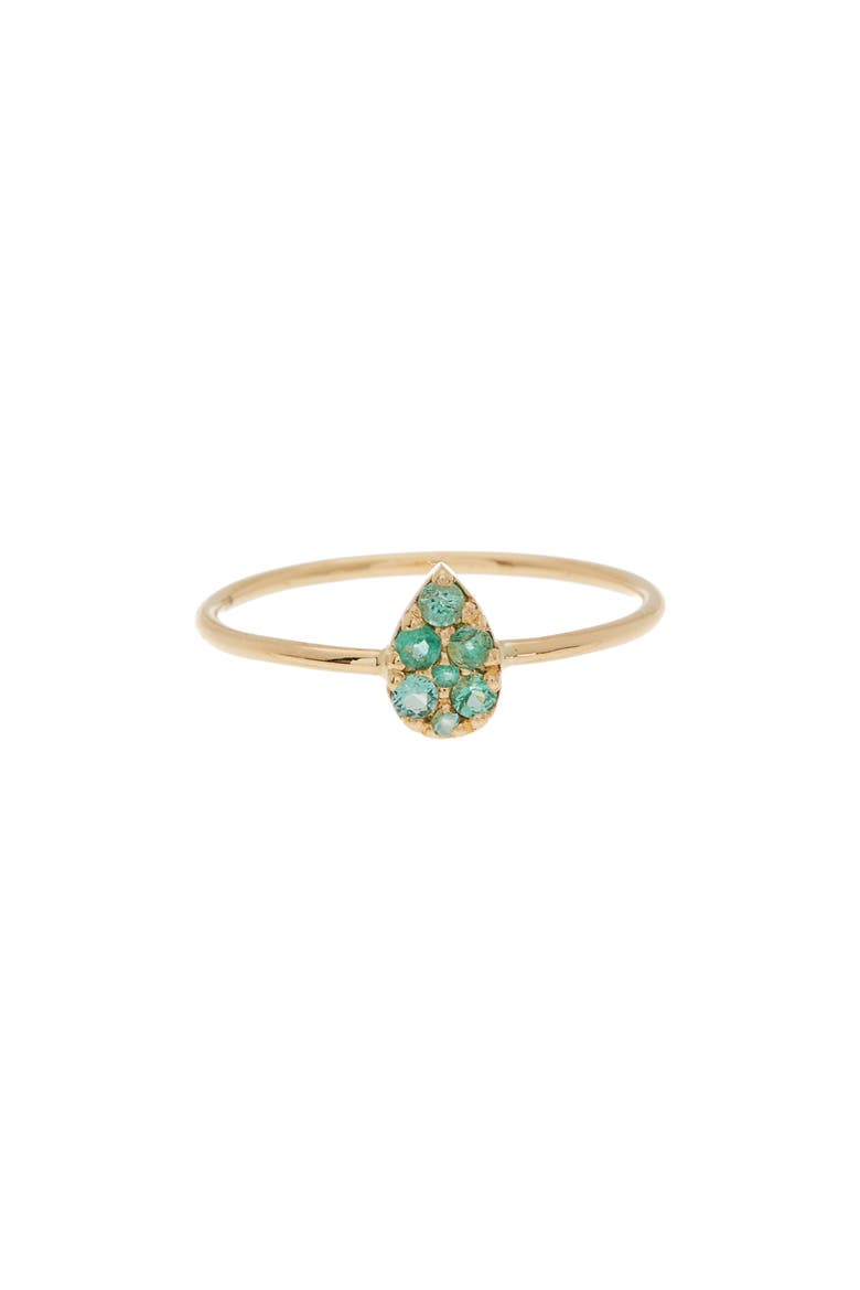 18K Yellow Gold Petite Emerald Ring (Nordstrom Exclusive), Alternate, color, 18K YELLOW GOLD