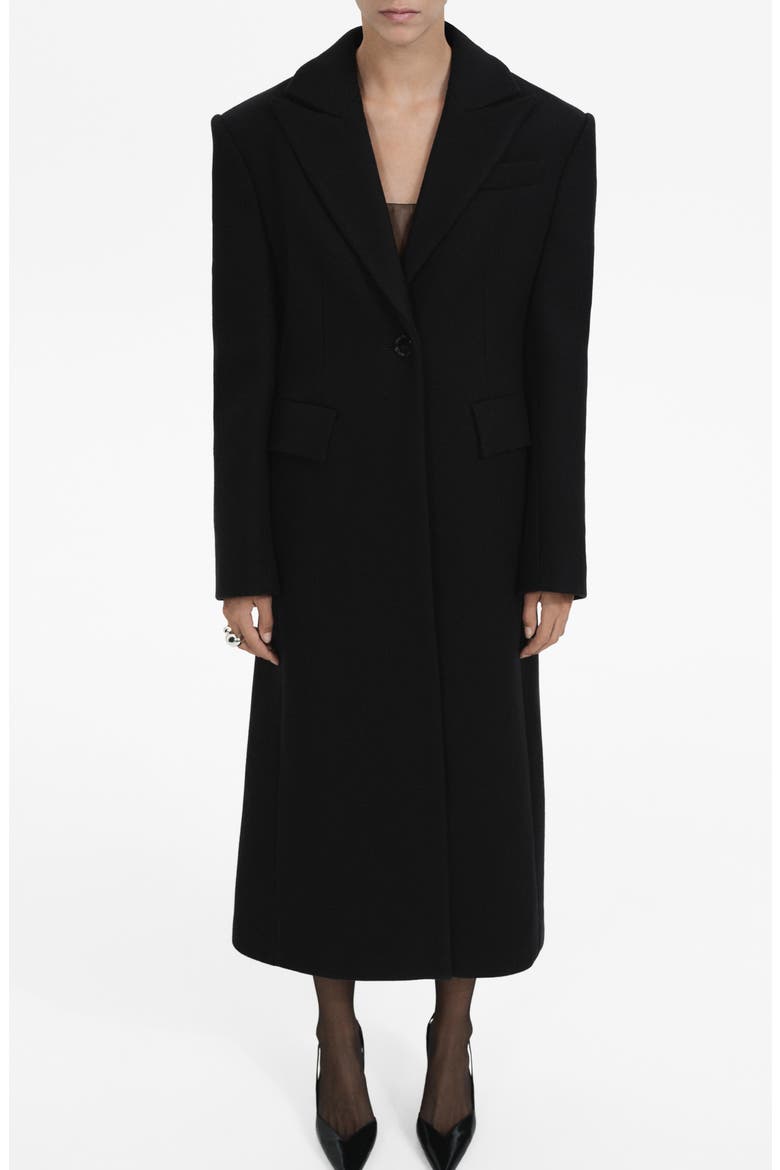 Structured Wool Blend Coat, Main, color, BLACK