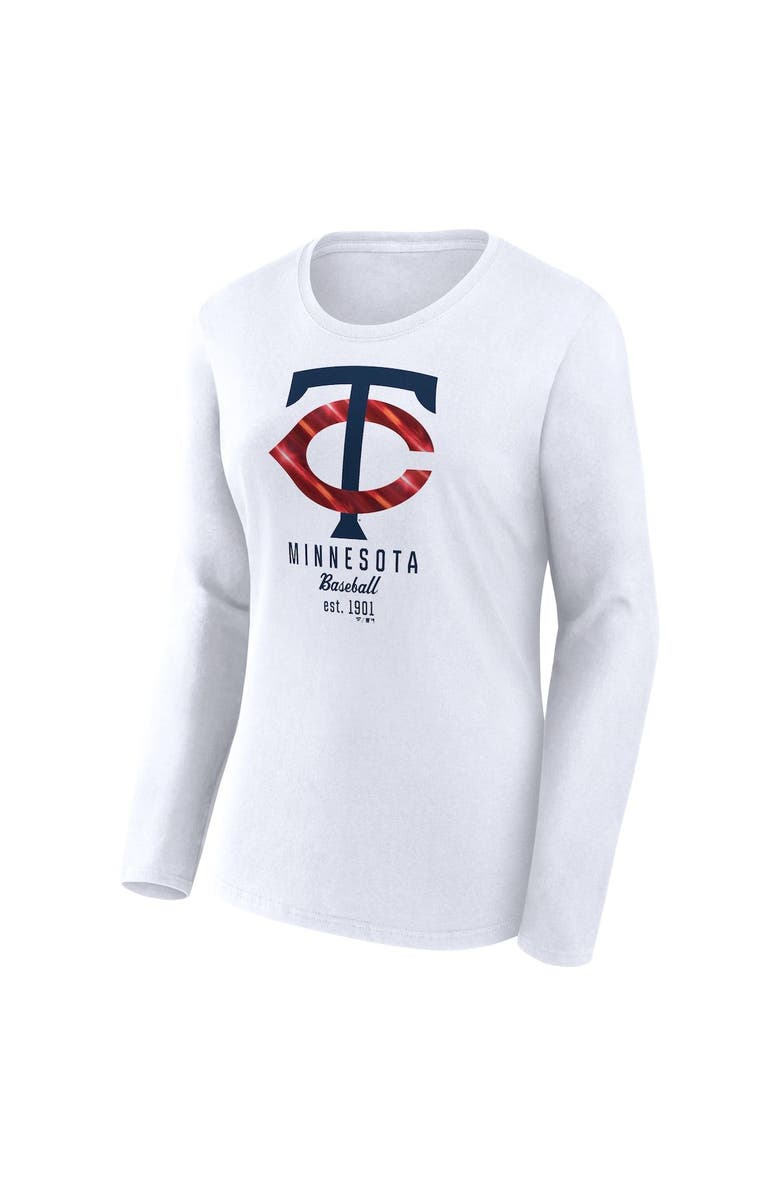 FANATICS Women's Fanatics Branded  White Minnesota Twins Lightweight Fitted Long Sleeve T-Shirt, Alternate, color, 