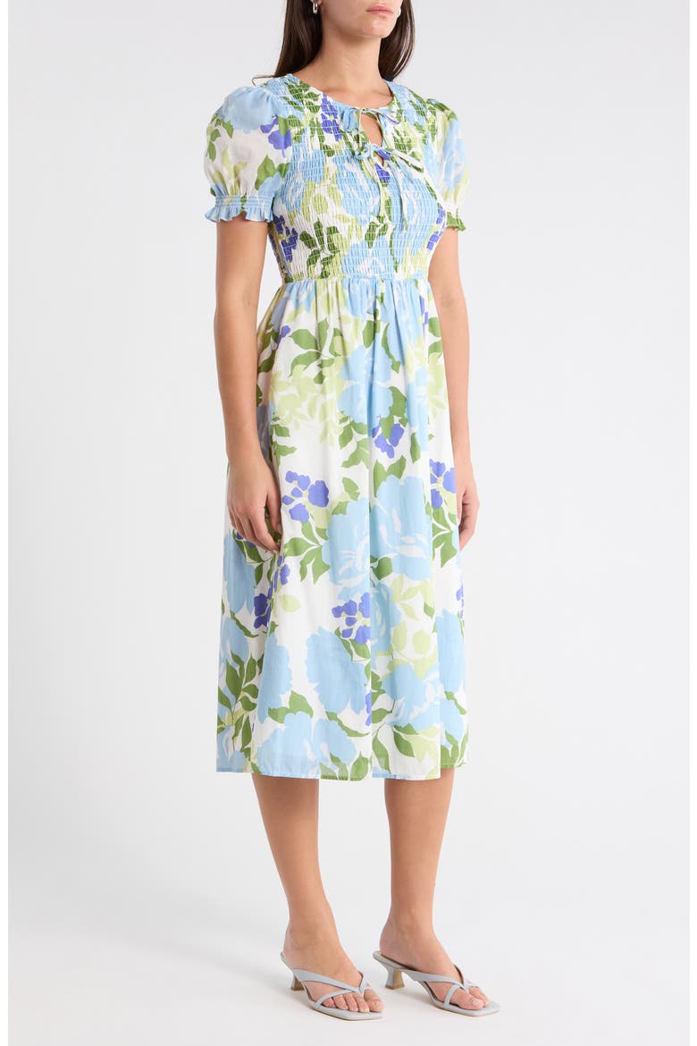 Tamry Smocked Midi Dress, Alternate, color, WHTE-BLUE-MULTI
