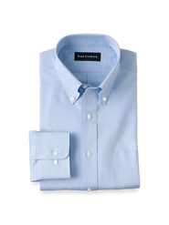 Paul Fredrick Slim Fit Non-iron Cotton Pinpoint Solid Button Down Collar Dress Shirt