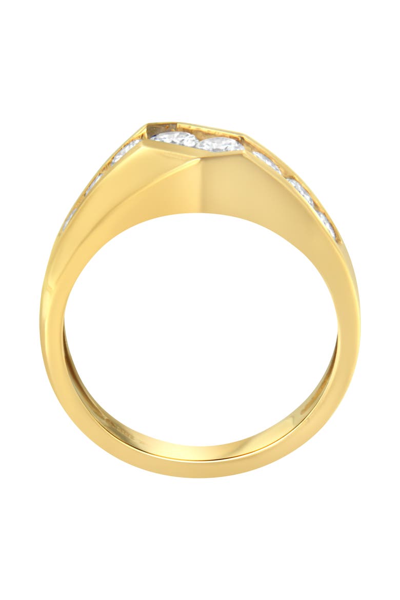 14KT Yellow Gold Men's Round Cut Diamond Ring, Alternate, color, Yellow Gold
