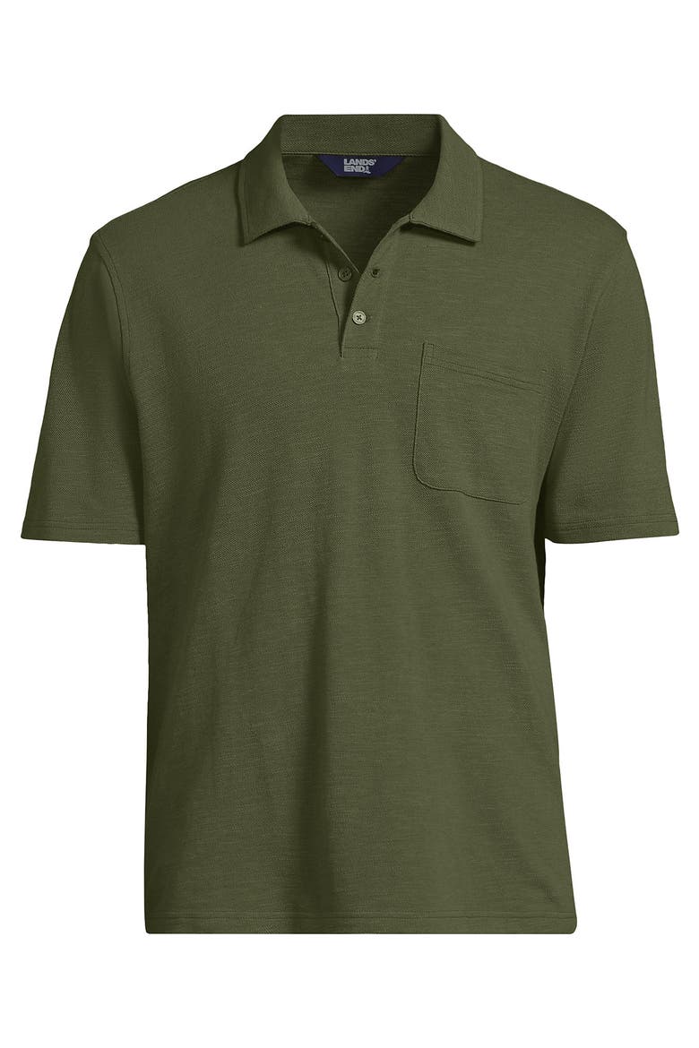 Short Sleeve Cotton Linen Polo, Alternate, color, River Stone Green