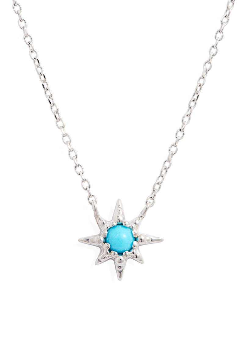 Turquoise Starburst Pendant Necklace, Main, color, TURQUOISE