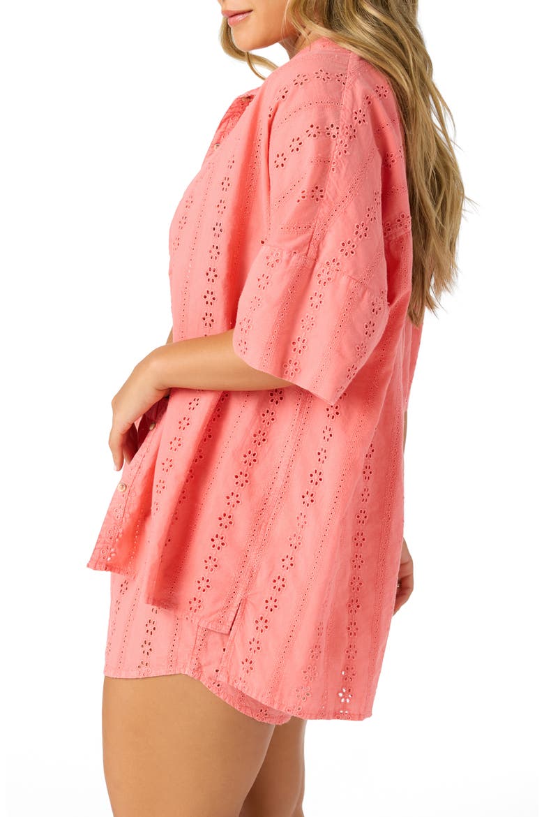 Olivia Eyelet Cover-Up Shirt, Alternate, color, PORCELAIN ROSE