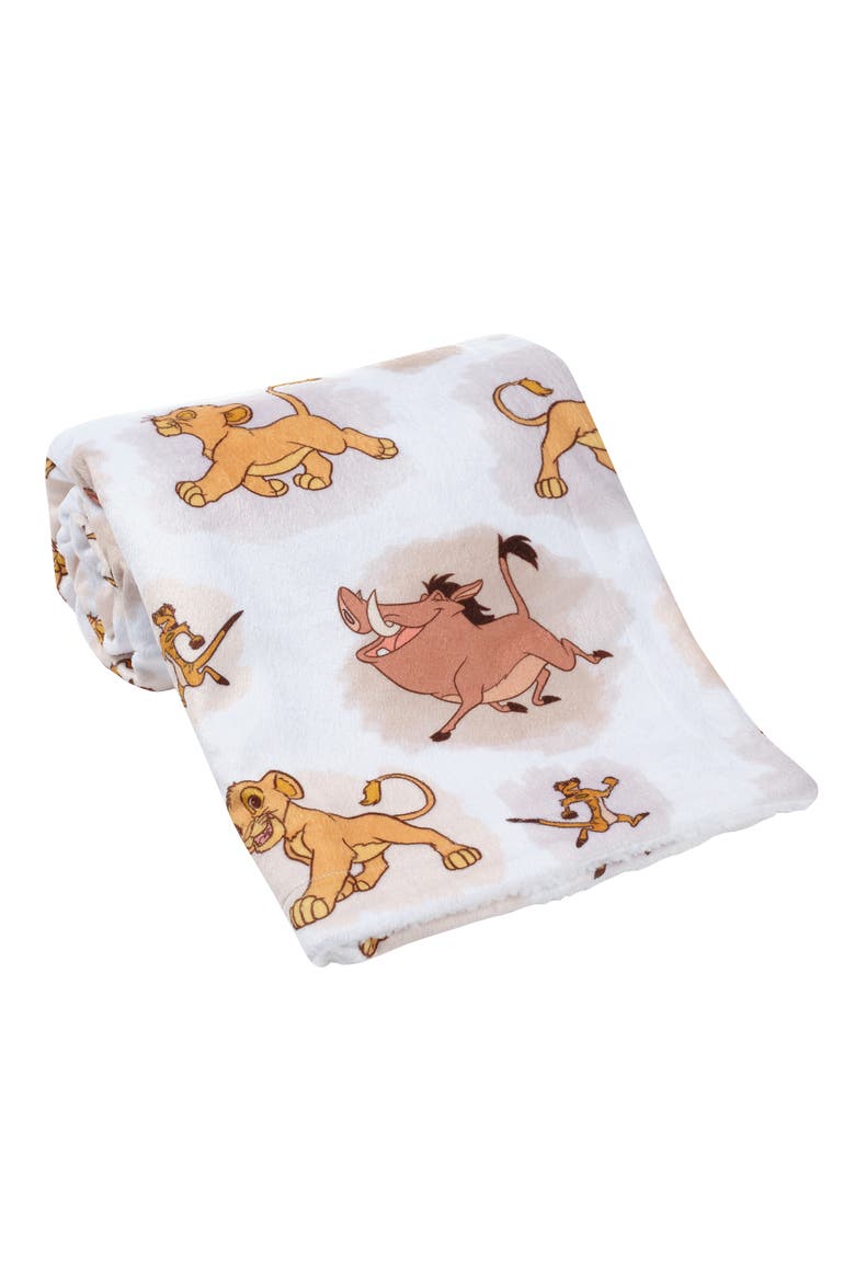 Disney Baby Lion King Safari Soft White Fleece Baby Blanket, Alternate, color, White