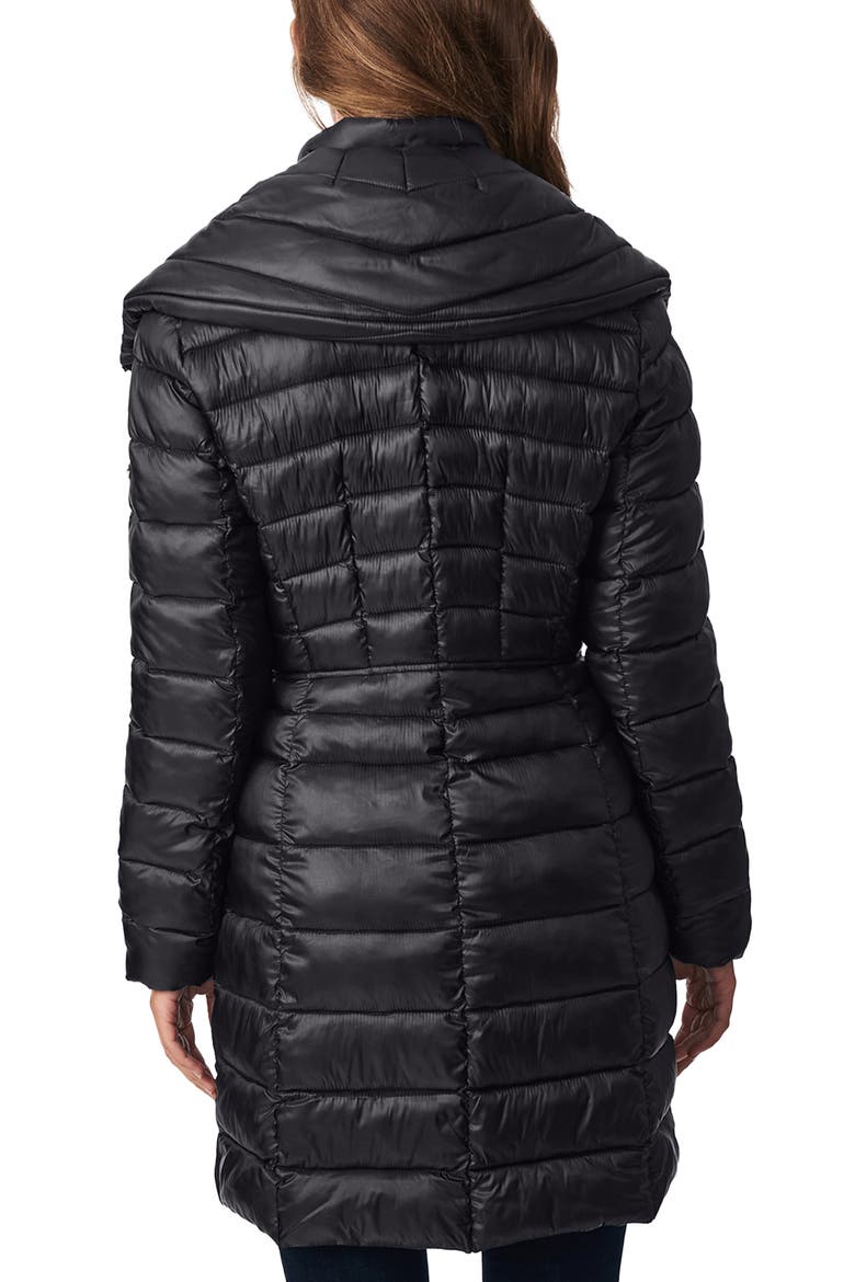 Packable Water Resistant Ecoplume™ Walker Coat, Alternate, color, BLACK