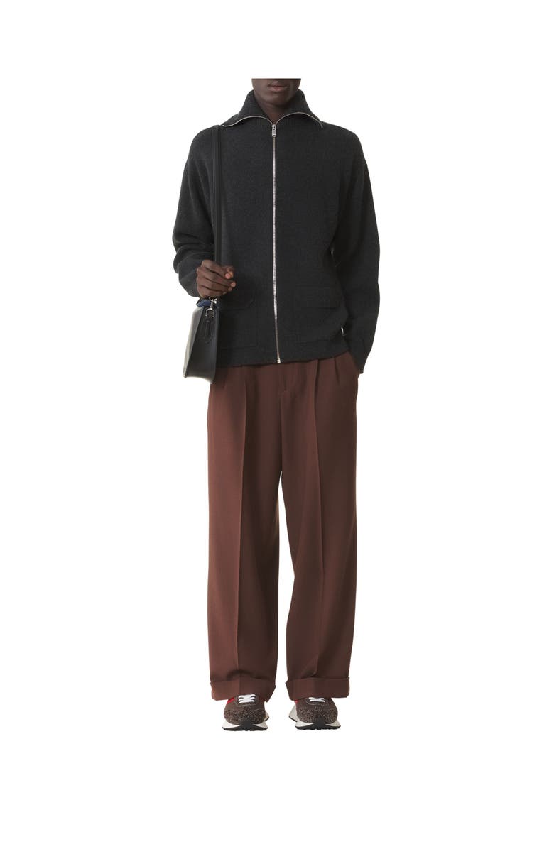 Lanvin Cashmere Zip Cardigan, Alternate, color, Heather Grey