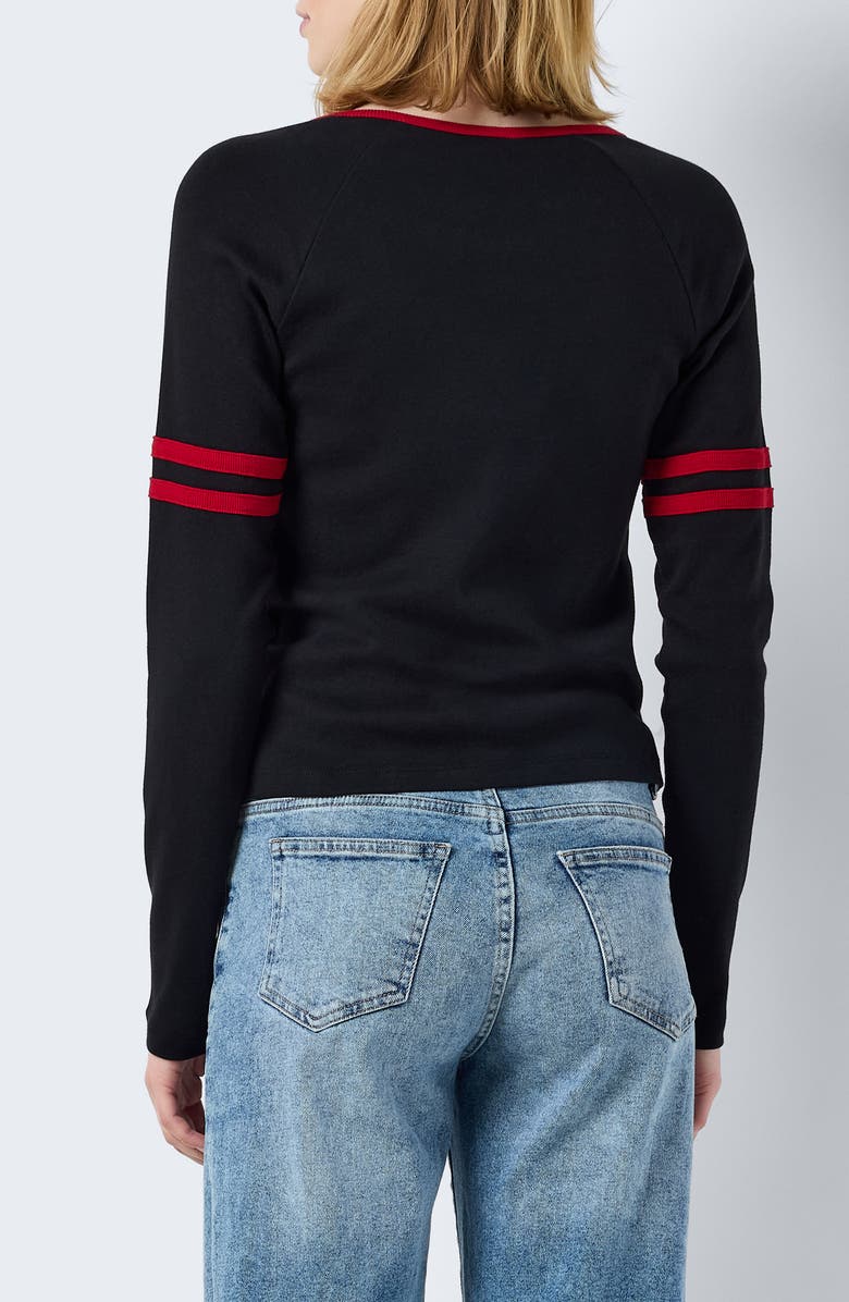 Noisy may Kimana Stripe Raglan Sleeve Organic Cotton Top, Alternate, color,