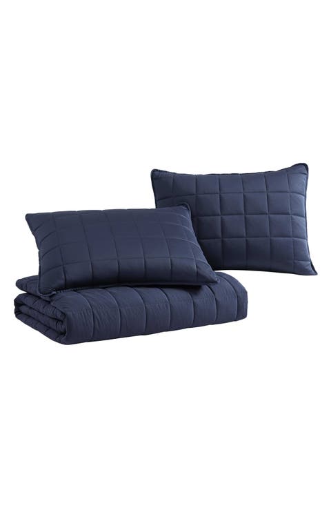 Solid Brushed Jersey Quilt Set