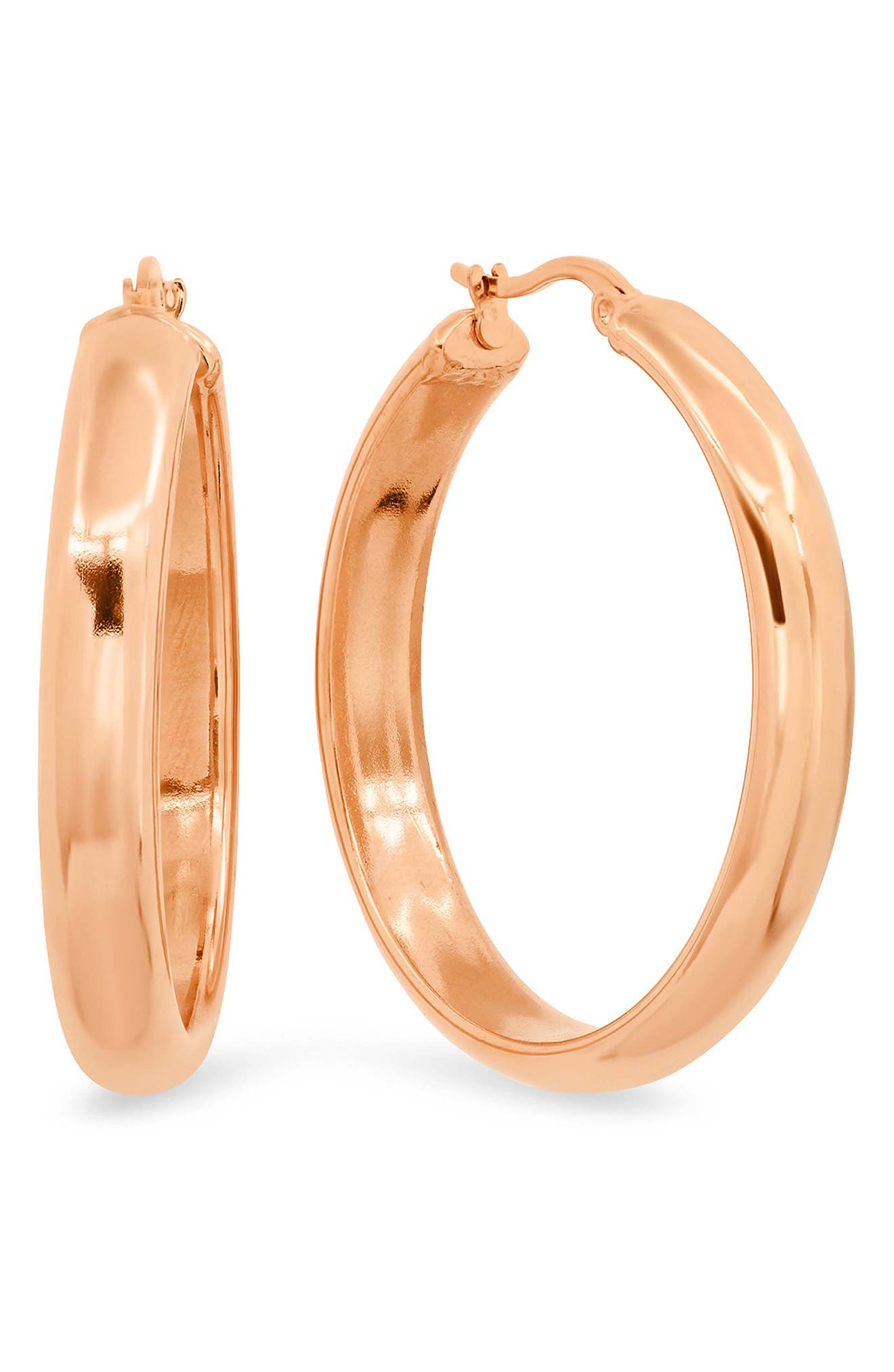 18k-Rose-Gold-Plated Hoop Earrings