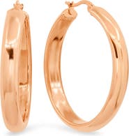 HMY JEWELRY 18k-Rose-Gold-Plated Hoop Earrings