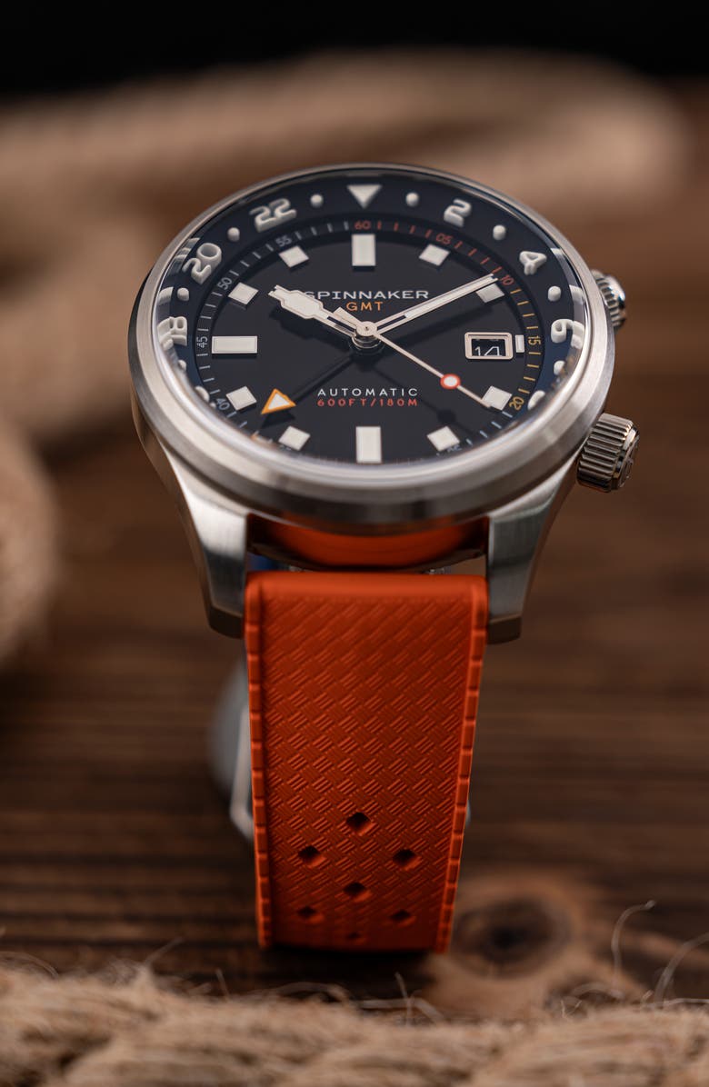 SPINNAKER Bradner GMT Automatic Bracelet Watch, 42mm, Alternate, color, Black