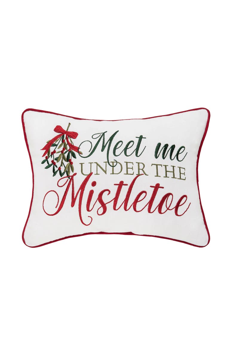 C&F Home Under The Mistletoe Pillow, Main, color, Green