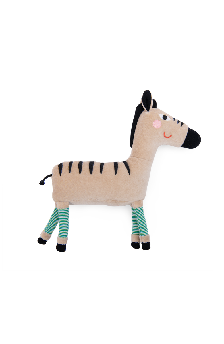 Moulin Roty Zebra Rattle The Toupitis, Main, color, Beige
