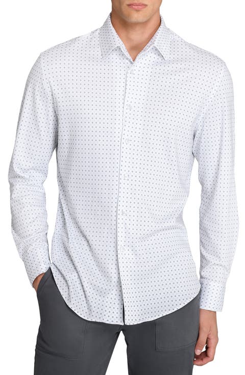 Dot Print Knit Long Sleeve Basic