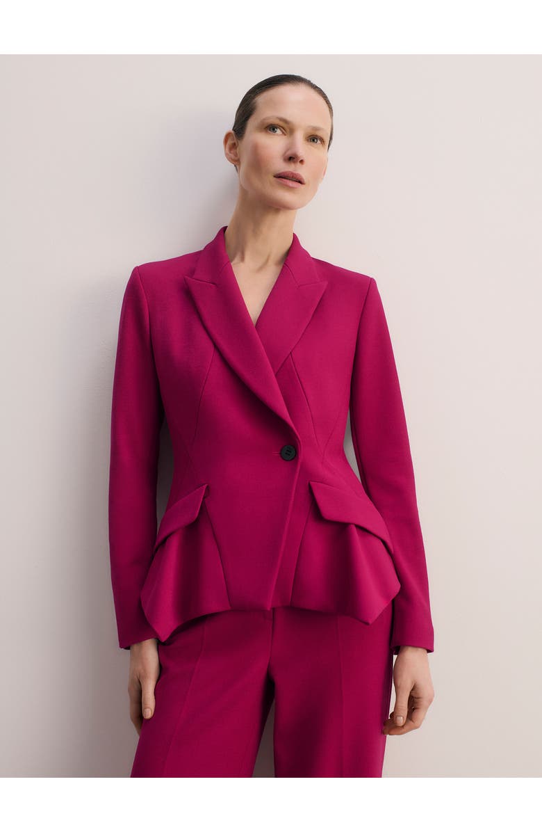 The Fold Merida Sculpt Stretch Crepe Blazer, Alternate, color, Pink