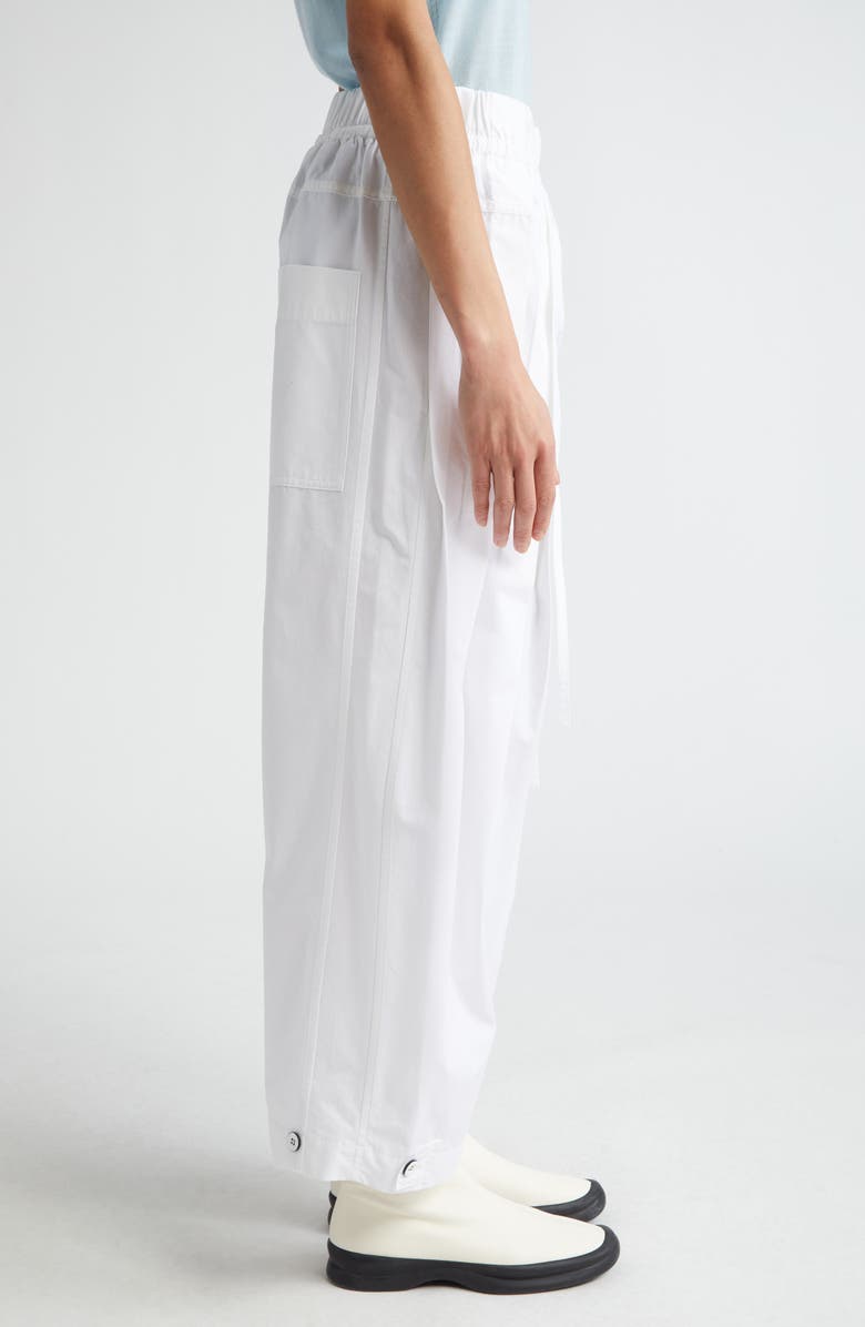 Jil Sander Pleated Cotton Wide Leg Pants, Alternate, color, 