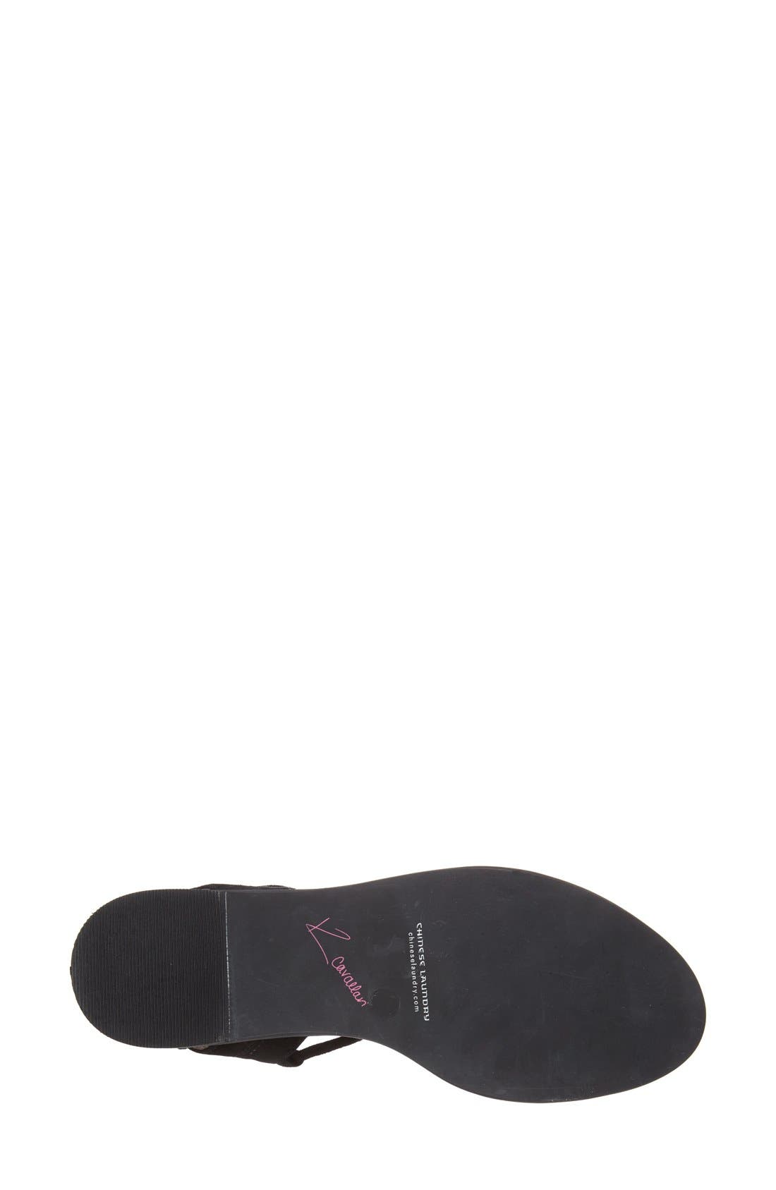 'Belle' Lace-Up Sandal, Alternate, color, BLACK SUEDE
