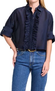 TWP Next Ex Ruffle Crop Shirt