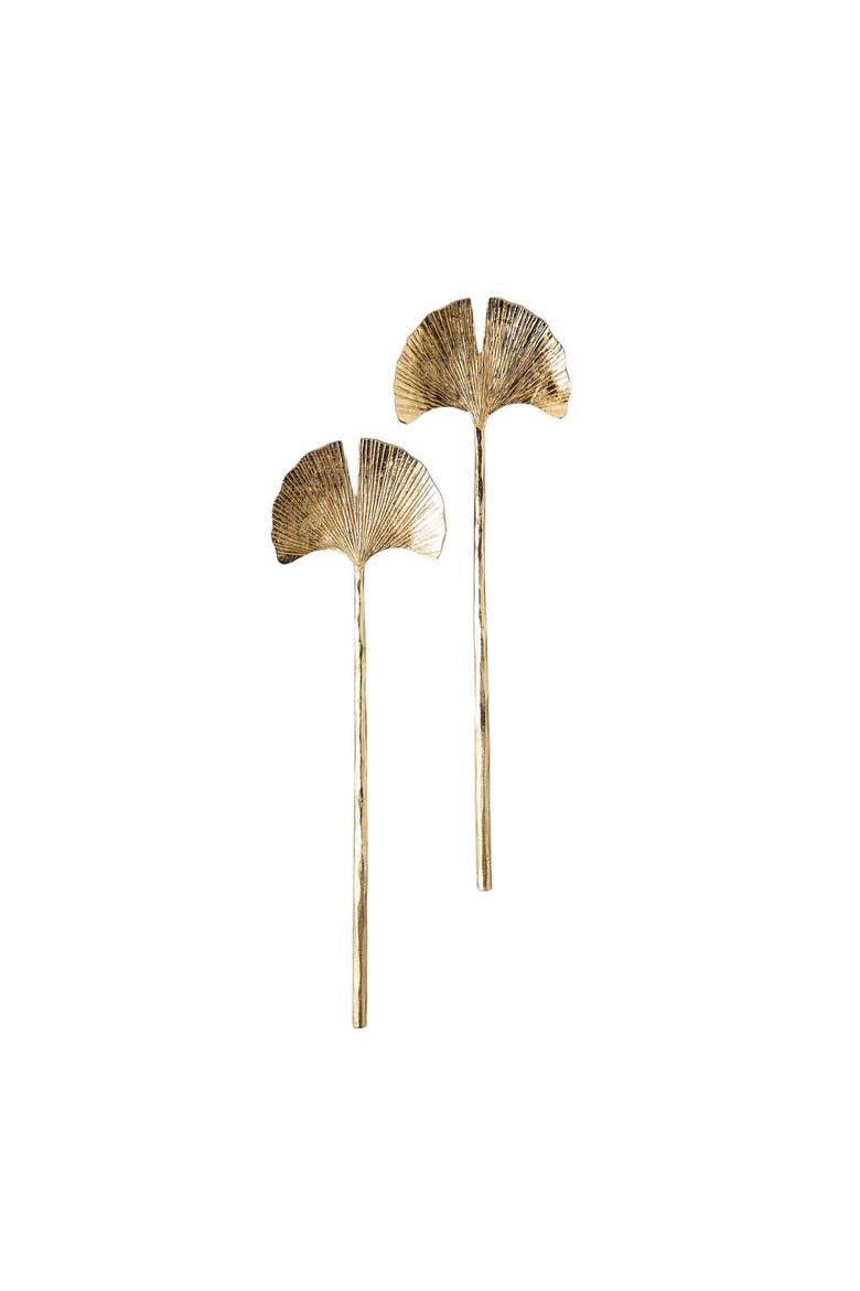 Gingko Salad Servers, Main, color, Gold