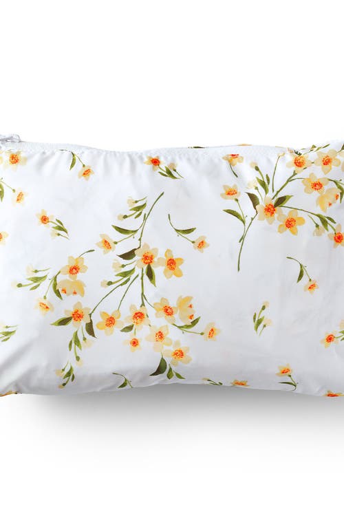Lands' End Squall Packable Waterproof Raincoat In Crisp White Sweet Mango Floral