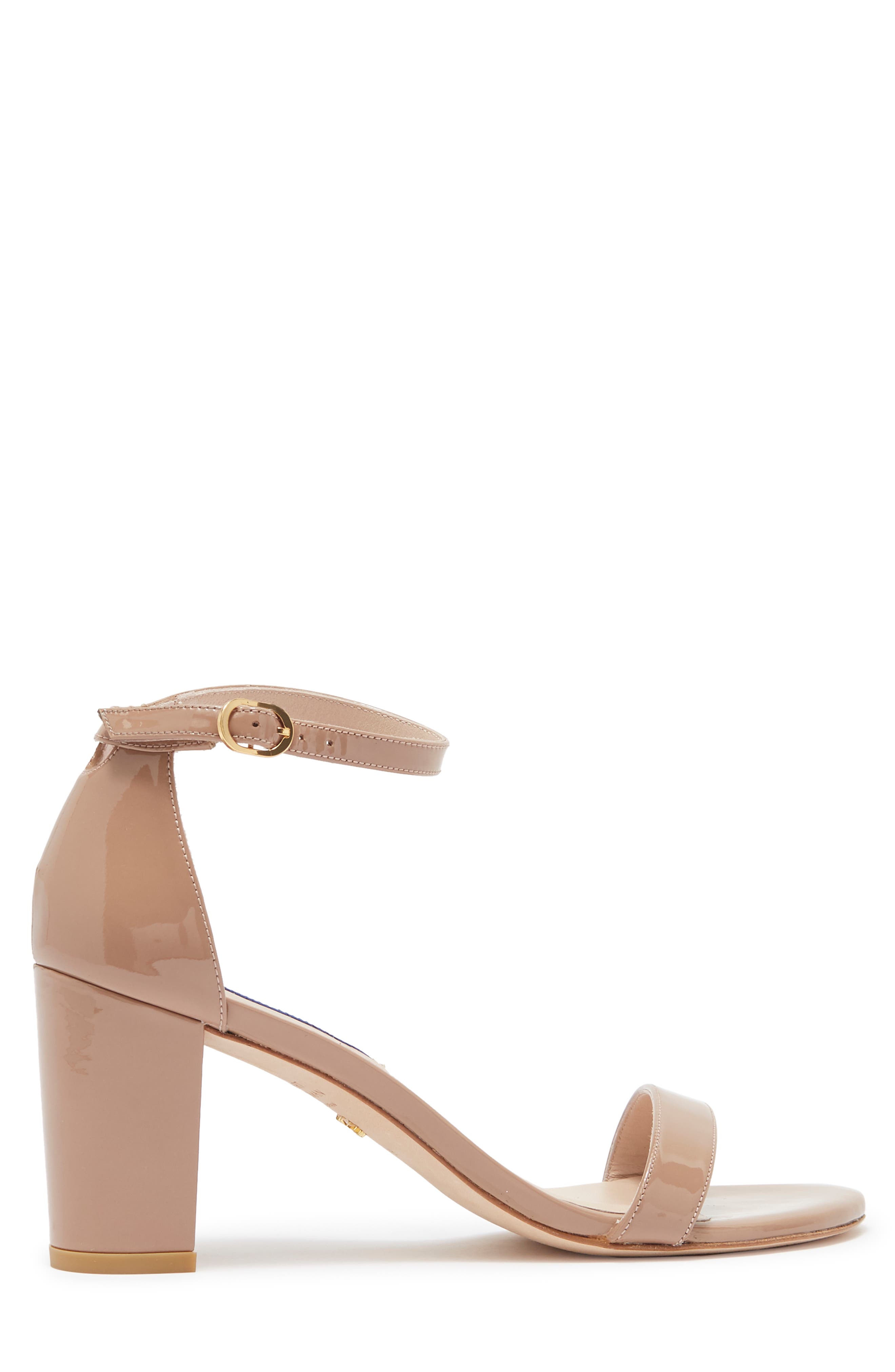 Stuart Weitzman Nearly Nude Ankle Strap Sandal, Alternate, color, Adobe