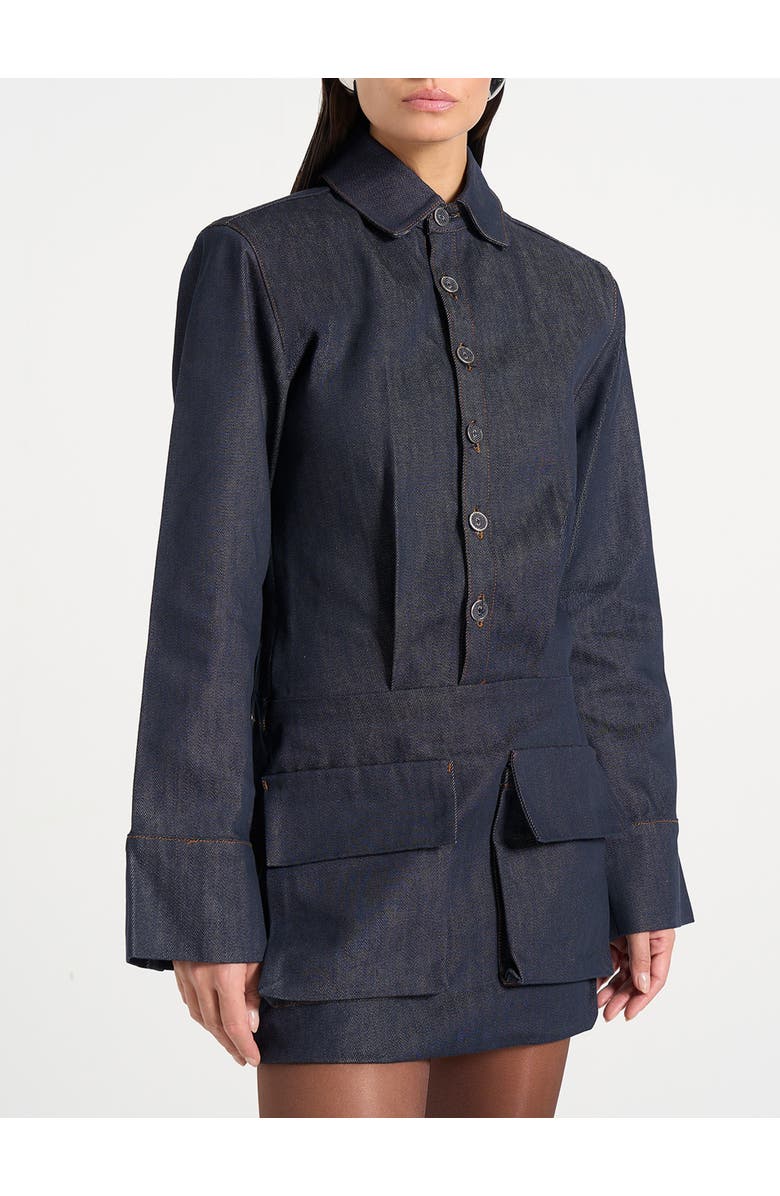 Manière De Voir Laure Cargo Shirt Mini Dress, Alternate, color, Indigo