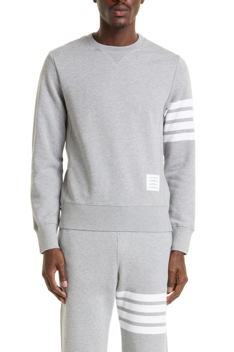 Stripe Sleeve Sweatshirt, Main, color, 068 - LIGHT GREY