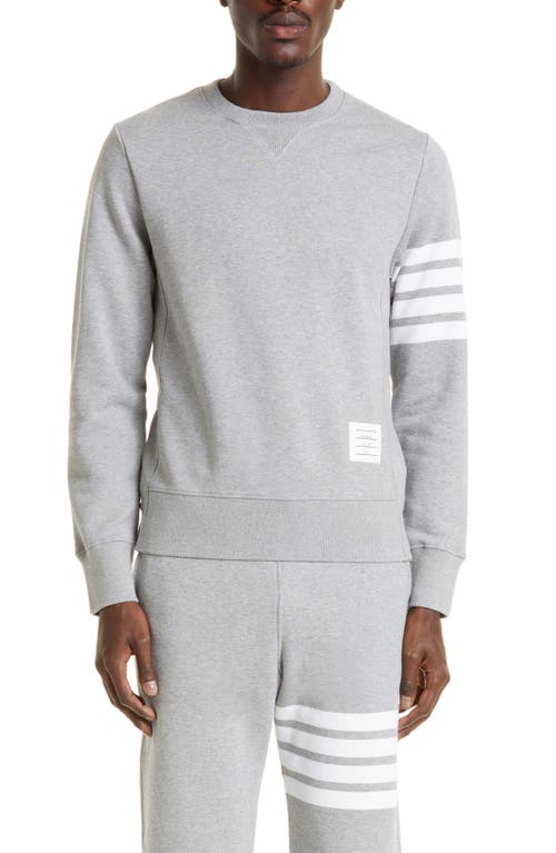 Thom Browne Classic Sweatshirt In Classic Loopback With Engineered 4 Bar In Gray