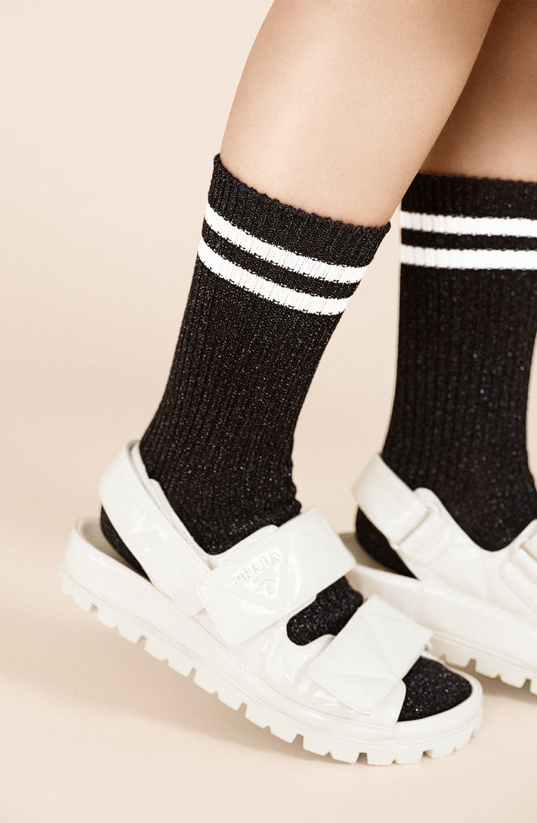 Hansel From Basel Physical Spark Metallic Crew Socks, Alternate, color,