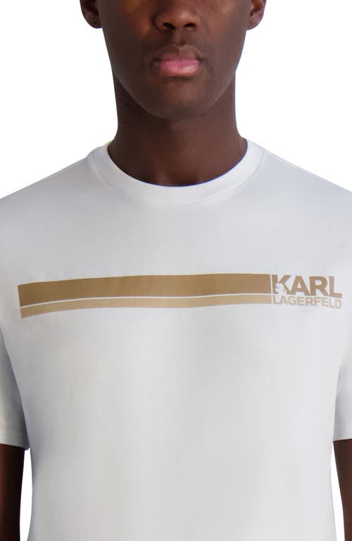 Karl Lagerfeld Paris Race Stripe Graphic T-shirt In White