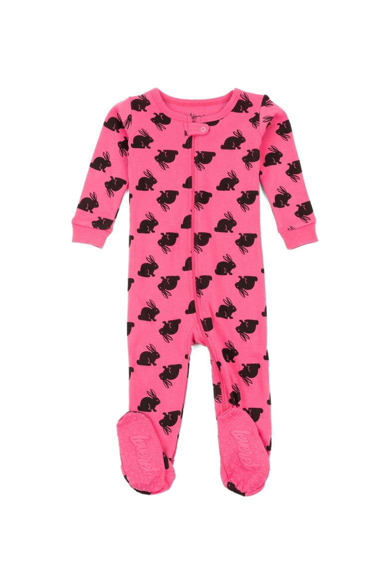 Footed Cotton Easter Matching Family Pajamas, Bunny Prints, Main, color, Pink Bunny