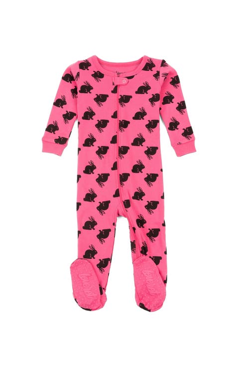 Kids Footed Cotton Easter Matching Family Pajamas, Bunny Prints (Toddler, Little Kid & Big Kid)