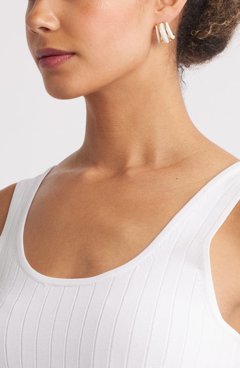 Nordstrom Curved Enamel Hoop Earrings, Alternate, color, White- Gold