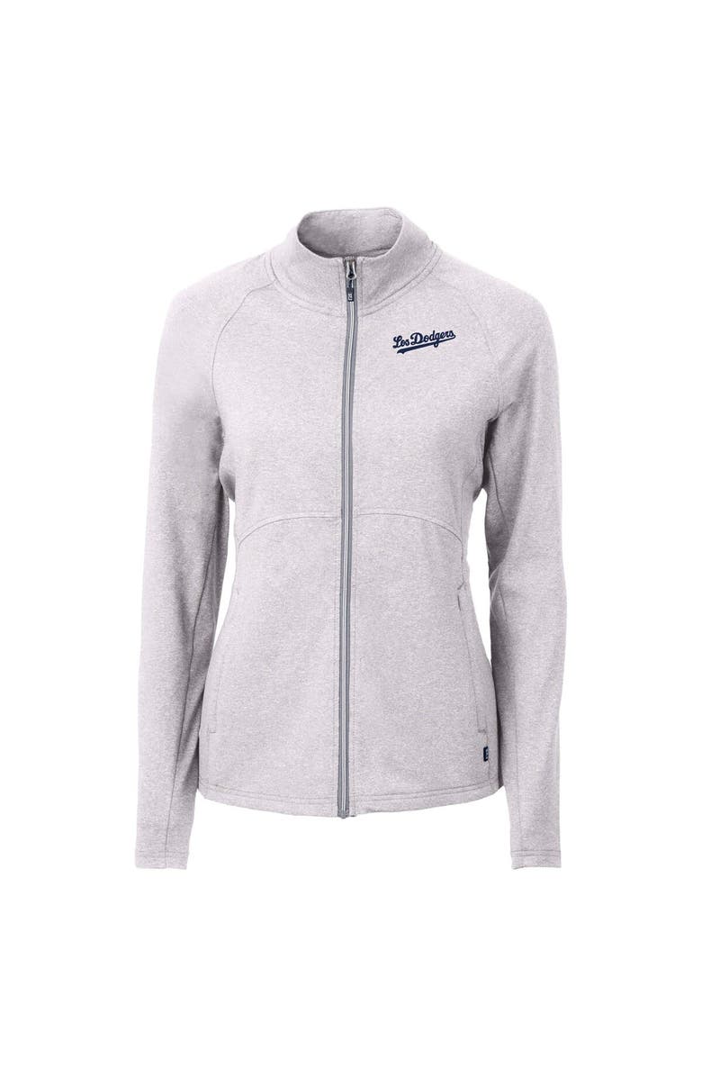 Cutter & Buck Women's Cutter & Buck Heather Gray Los Angeles Dodgers City Connect Adapt Eco Knit Recycled Full-Zip Jacket, Alternate, color, 