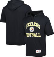 Mitchell & Ness Men's Mitchell & Ness Black Pittsburgh Steelers Washed Short Sleeve Pullover Hoodie