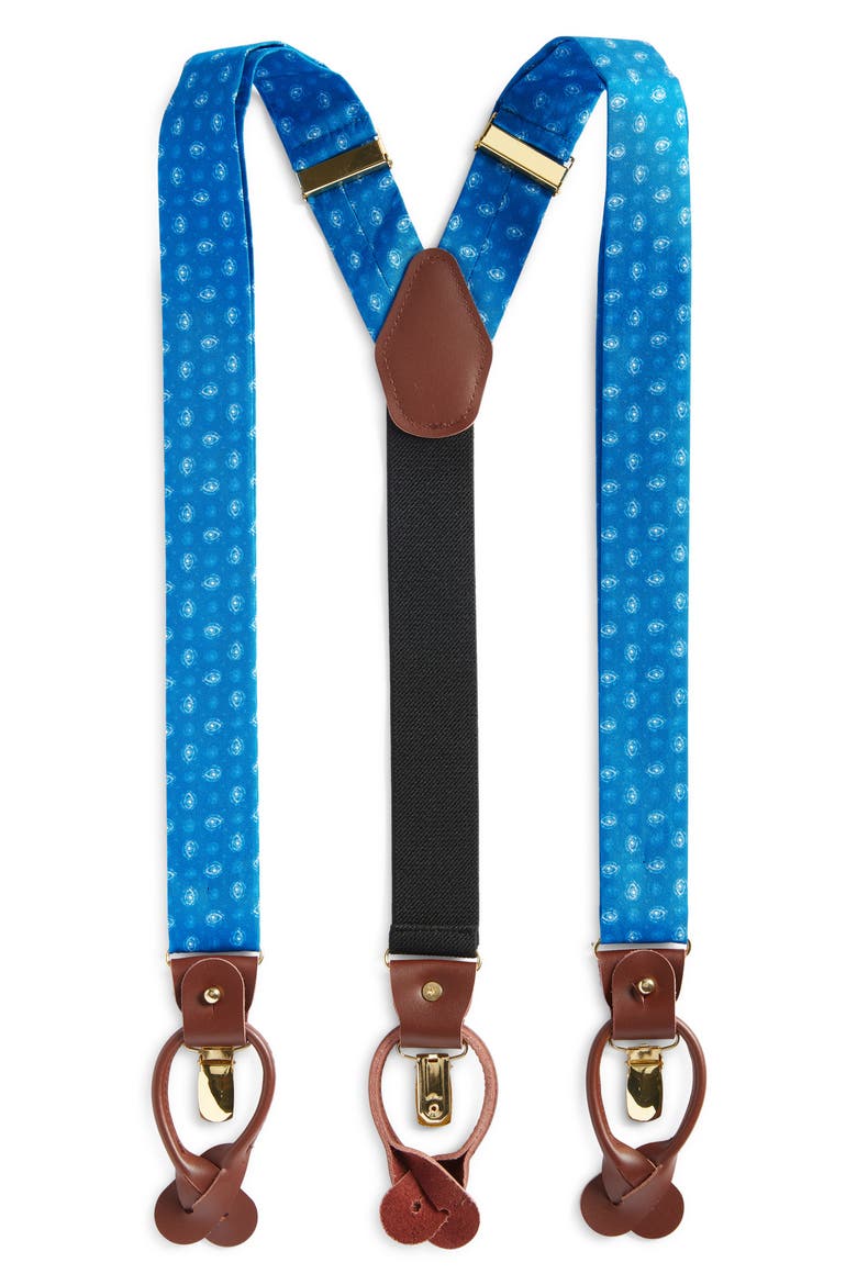 Print Silk Suspenders, Main, color, ROYAL BLUE