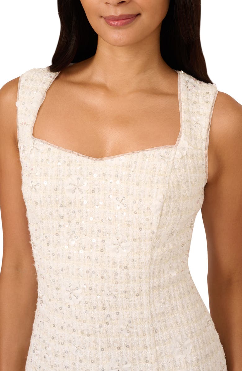 Adrianna Papell Sequin Sleeveless Tweed Sheath Dress, Alternate, color,