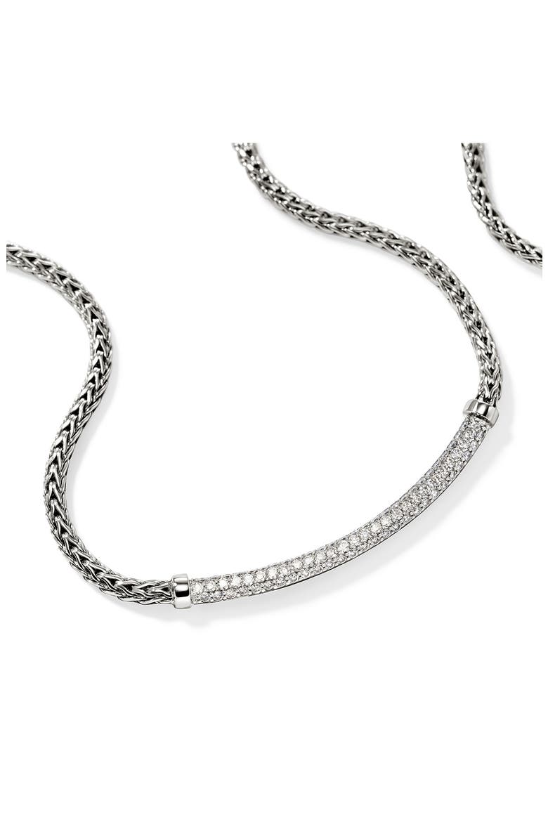JH Essential Diamond Pavé Necklace, 2.5mm, Alternate, color, SILVER/ WHITE DIAMOND