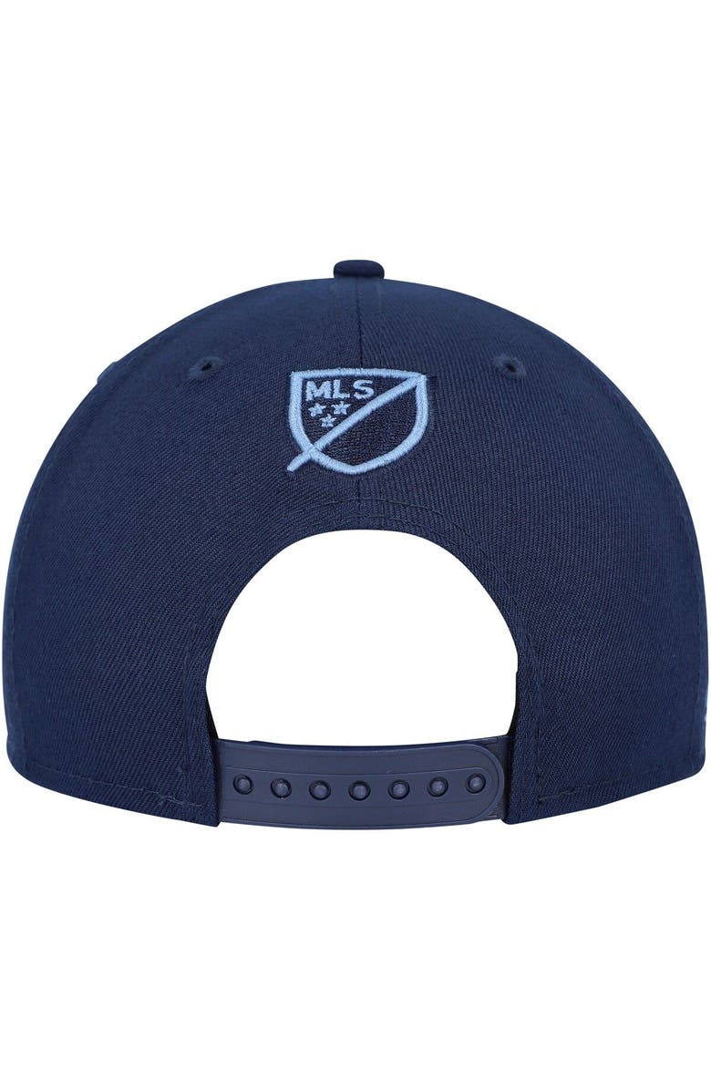 New Era Men's New Era Navy Sporting Kansas City Kick Off 9FIFTY Snapback Hat, Alternate, color, 