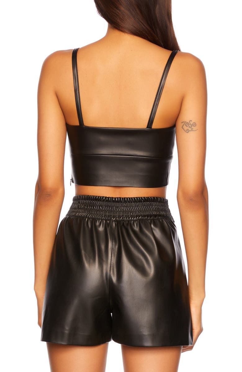 Susana Monaco Faux Leather Bralette Top, Alternate, color, 