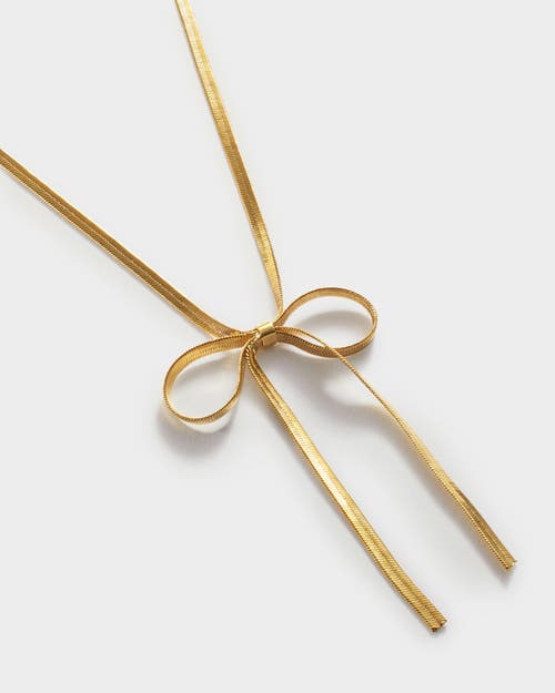 Katie Loxton Amelie Waterproof Gold Bow Necklace In Gold