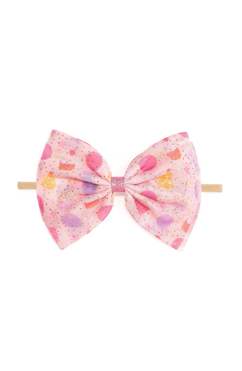 Sweet Wink Birthday Party Tulle Bow Baby Headband, Main, color, Multicolor