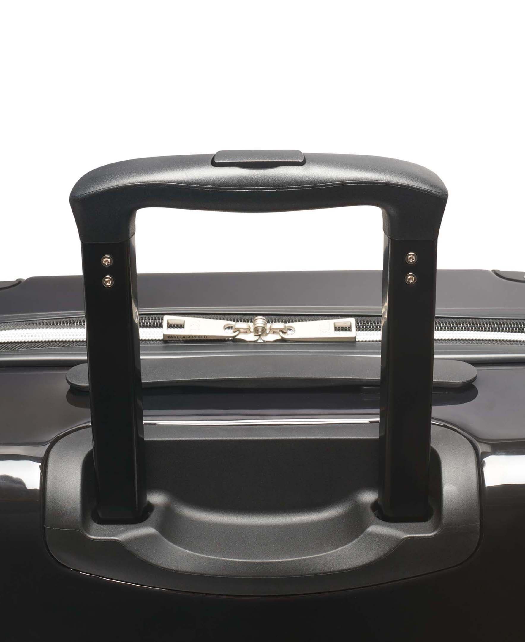 KARL LAGERFELD Karl Flowers Upright Suitcase, Alternate, color, Black