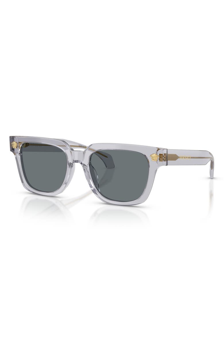 Versace 52mm Square Sunglasses, Alternate, color, Transparent Grey / Dark Blue