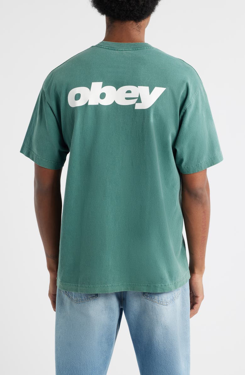 Obey Bounce Cotton Graphic T-Shirt, Alternate, color, Pigment Rainforest