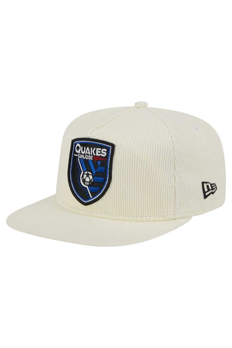 Men's New Era  Cream San Jose Earthquakes 2025 Kickoff Snapback Golfer Hat, Main, color, Cream