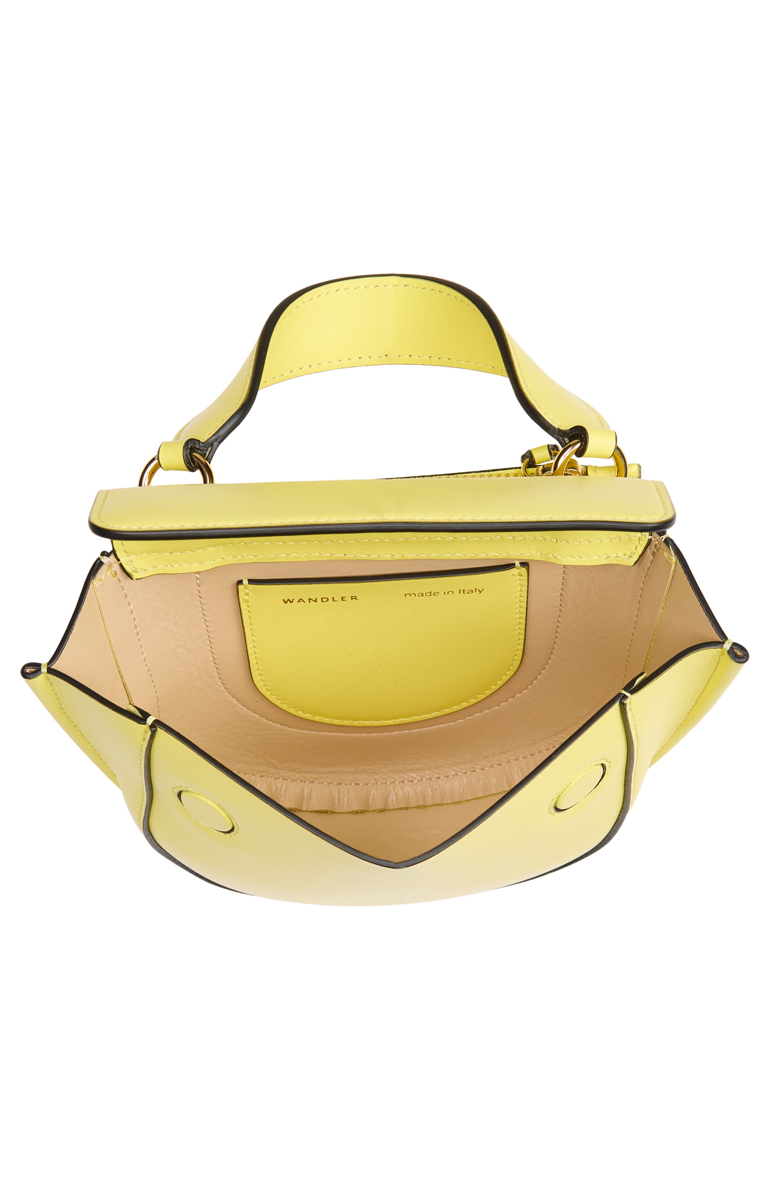 Wandler Small Hortensia Leather Handbag, Alternate, color, Lemon